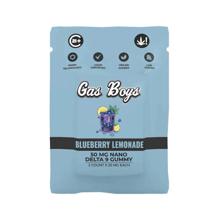 Gas Boys D9 Gummies 2pc 50mg Nano Delta 9 / Blueberry Lemonade